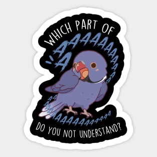 Violet Indian Ringneck Parrot Aaaa Sticker